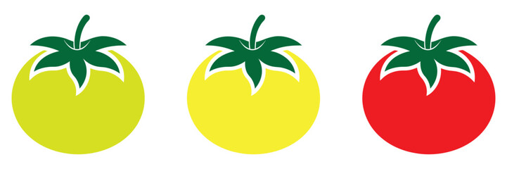 Tomato Vector illustration.Collection tomatoes,Tomato logo on white background. 