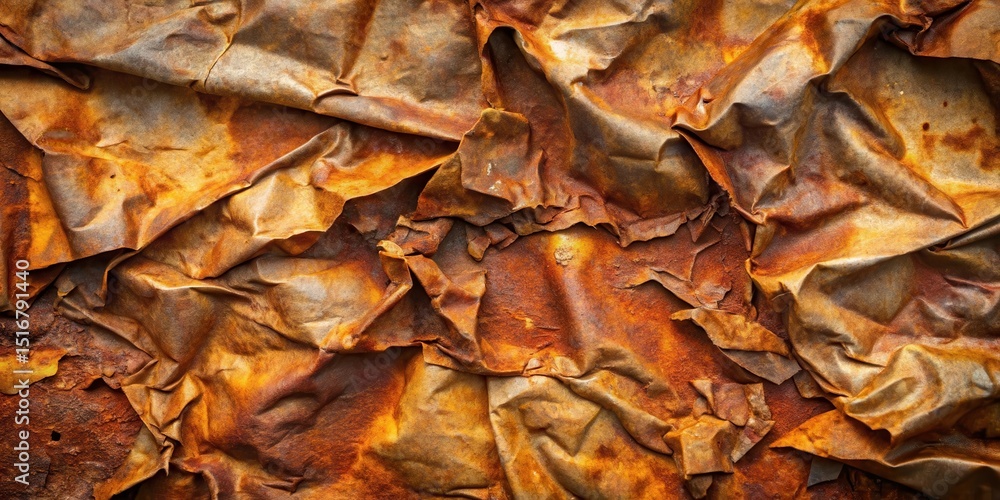 Poster abstract textured rusted metal surface a detailed close-up of deeply creased and oxidized sheet meta