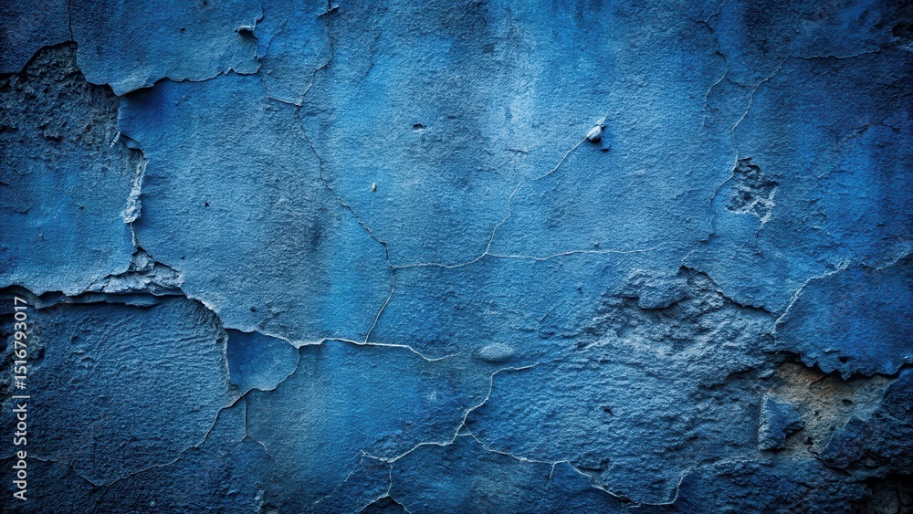 Aufkleber deep azure wall texture a study in aged paint and crumbling surface