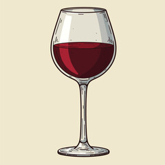Wine glasses vector isolated on white background.