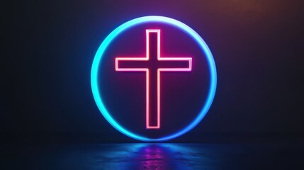 A clean icon of a cross within a thin circular border