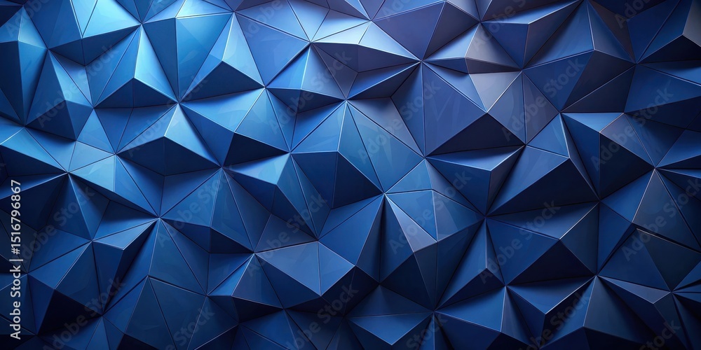 Poster abstract deep blue triangular geometric pattern texture background
