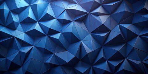 Abstract Deep Blue Triangular Geometric Pattern Texture Background