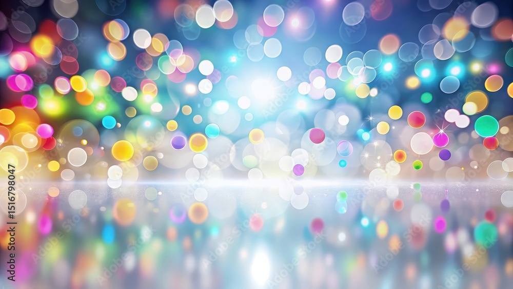 Aufkleber shimmering orb celebration a festive background of sparkling lights and glowing circles reflected on