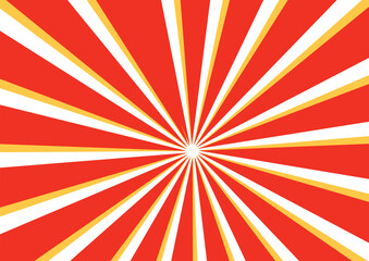 Obraz premium Retro Sunburst Background Red and Yellow Comic Style Burst Rays for Pop Art, Poster, Sale Banner, Manga, Vintage Design.