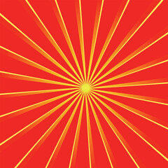 Red sun rays sunburst background