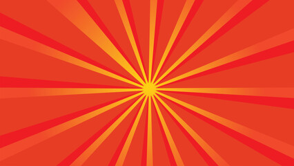 Fototapeta premium Retro Sunburst Background Red and Yellow Comic Style Burst Rays for Pop Art, Poster, Sale Banner, Manga, Vintage Design.