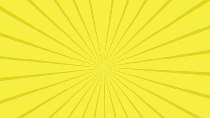 Fototapeta premium Yellow sun ray background. Amber yellow swirl radial beam sunrise or sunset light retro design illustration. Light sunburst glowing background.