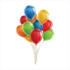colorful balloons collection isolated on white background