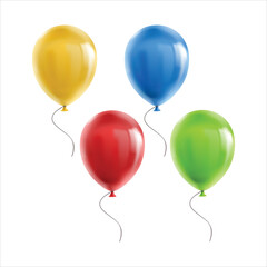 colorful balloons collection isolated on white background