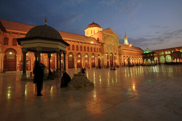Umayyad Mosque at night, Damascus, Syria
