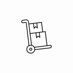 parcel trolley icon sign vector