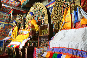 Buddhas inside Erdene Zuu monastery, Karakorum, Mongolia