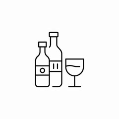wine alcohol drinks icon sign vector