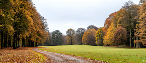 Autumn Foliage Path In Park