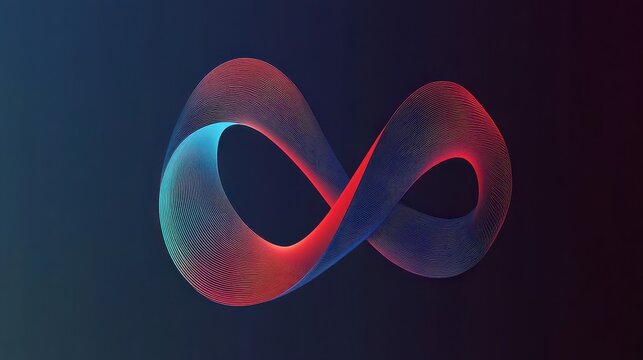 Loop symbol. Infinity vector infographic element. Colorful mobius loop, step by step design element illustration , no logos, no brands