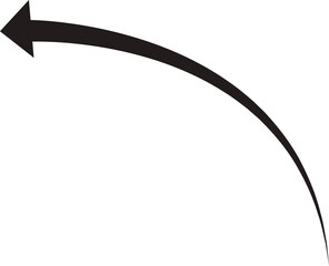 Arrow icon. Hand drawn black line doodle arrow, curve arrow vector. Sketch curved dashed arrows design isolated on transparent background. Direction shape for web and app.