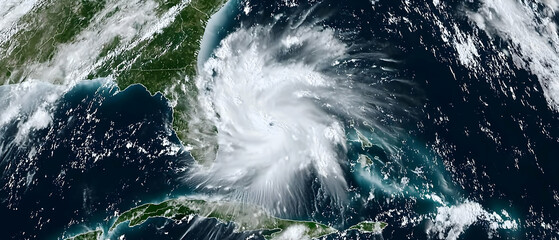 Satellite View Of A Powerful Hurricane