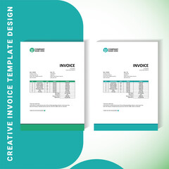 Modern Clean Invoice Template Design – A4 Printable & Editable Format