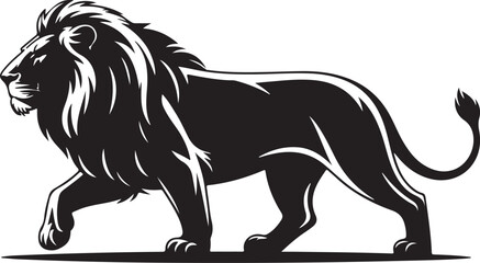 lion silhouette icon, side view. symbol of courage, bravery and power © Masud
