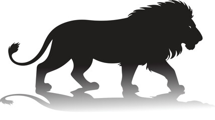 lion silhouette icon, side view. symbol of courage, bravery and power