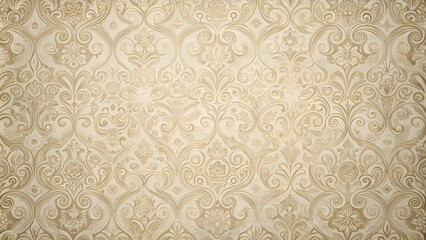 Elegant damask pattern on cream background.