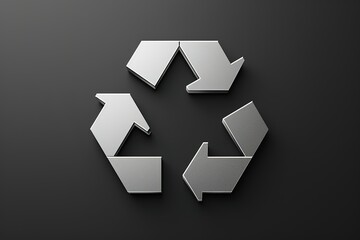 Fototapeta premium Universal Recycling Symbol: Three arrows rotating to represent environmental sustainability