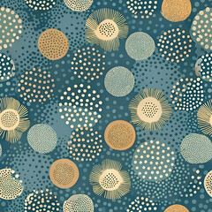 Abstract dotted circles seamless pattern.