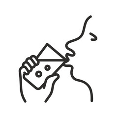 man drinking water from a glass, drink water icon, hydration of human body, thin line vector illustration eps10