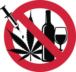 No drugs and alcohol sign