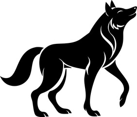 wolf icon in majestic pose, perfect for badges and branding.