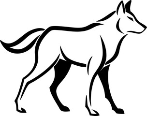 Graceful outline style wolf icon, ideal for games or children’s apps.