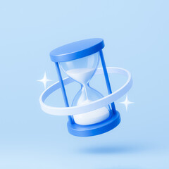 3D Hourglass with Orbit and Sparkles &ndash; Time Management, Patience or Deadline Concept