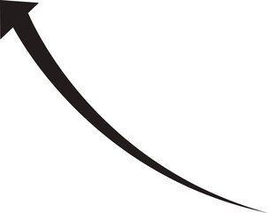 Arrow icon. Hand drawn black line doodle arrow, curve arrow vector. Sketch curved dashed arrows design isolated on transparent background. Direction shape for web and app.