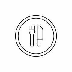 Restaurant dining plate service icon vector sign
