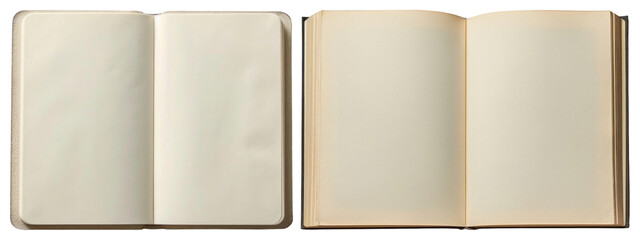 PNG Open blank pages notebook, element set on transparent background