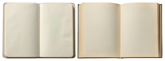 PNG Open blank pages notebook, element set on transparent background