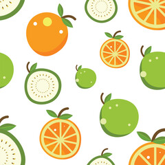 Fresh Fruit Seamless Pattern Background Design
