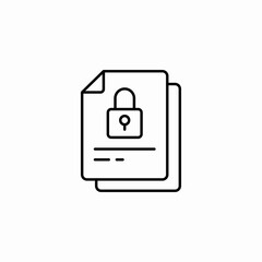 confidental locked document icon sign vector
