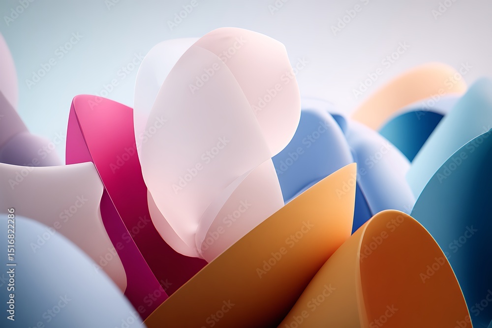 Aufkleber abstract multicolored shapes with soft lighting