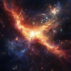 Flying antimatter particles react with its matter particles in the nebula