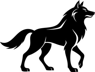 Noble posture wolf icon vector 
