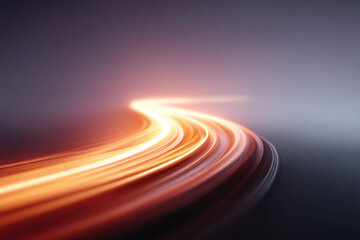 Abstract image featuring a vibrant, curved light trail. Evokes speed, technology, energy, and innovation. Ideal for presentations, websites, and marketing.