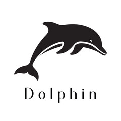 Naklejka premium Minimal Dolphin Logo Design – Silhouette Style Vector for Modern Branding 