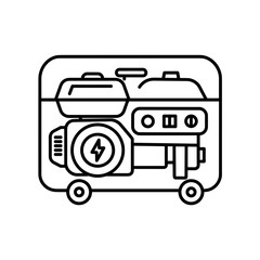 Fototapeta premium Emergency generator in minimalist design with clear lines and details 