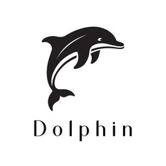 Fototapeta premium Minimal Dolphin Logo Design – Silhouette Style Vector for Modern Branding 