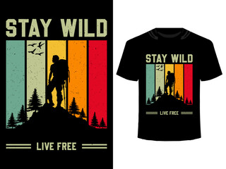Camping t-shirt design. Adventure t-shirt design vector. Outdoor t-shirt design. Made with mountain, silhouette, trees, retro, vintage, grunge style. Design for nature lover tee | Adobe Stock