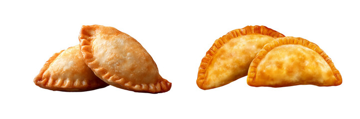 Set of a Fried empanada, isolated on transparent background.