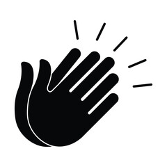 Hands clap icon symbol. Silhouette of clap hand vector. Clapping hand icon vector design. Hand Vector illustration.