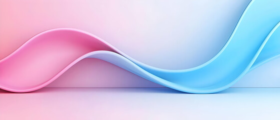 Obraz premium Abstract Modern Geometric Design With Pink And Blue Waves